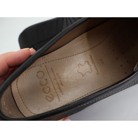 Ecco Men's Classic Moc Loafer Size 40 6 Driving Shoe Black Leather Slip On Comfy - Picture 9 of 11